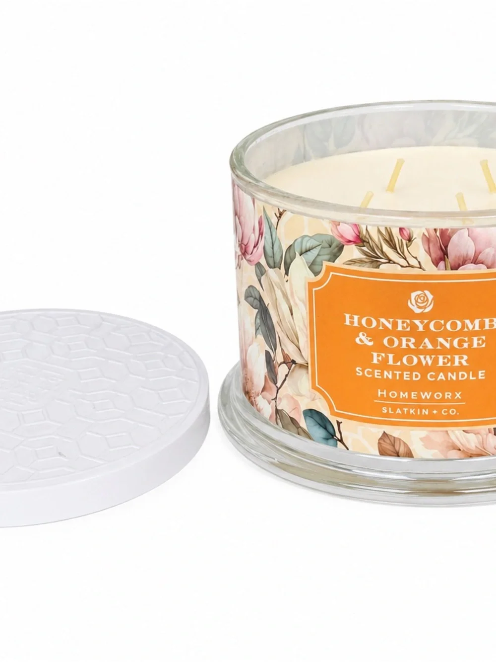 Homeworx Honeycomb & Orange Flower 3-Wick Scented Candle - Orange